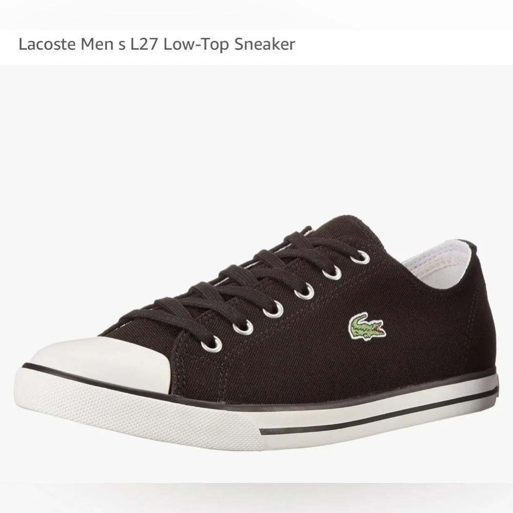 Lacoste L27 SRM Shoes Men's Size 10 Black White Low Top Lace Up Casual Sneakers